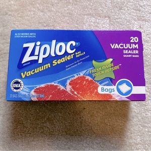 Ziploc Vacuum Sealer bag refills 20 quart bags